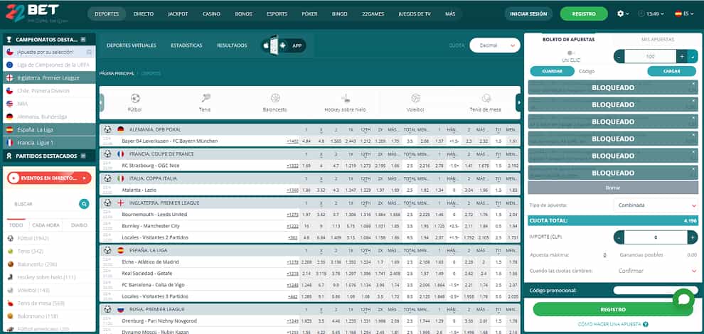 22Bet Deportes Uruguay